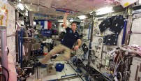 Le Normand Thomas Pesquet au sein de la station internationale spatiale.