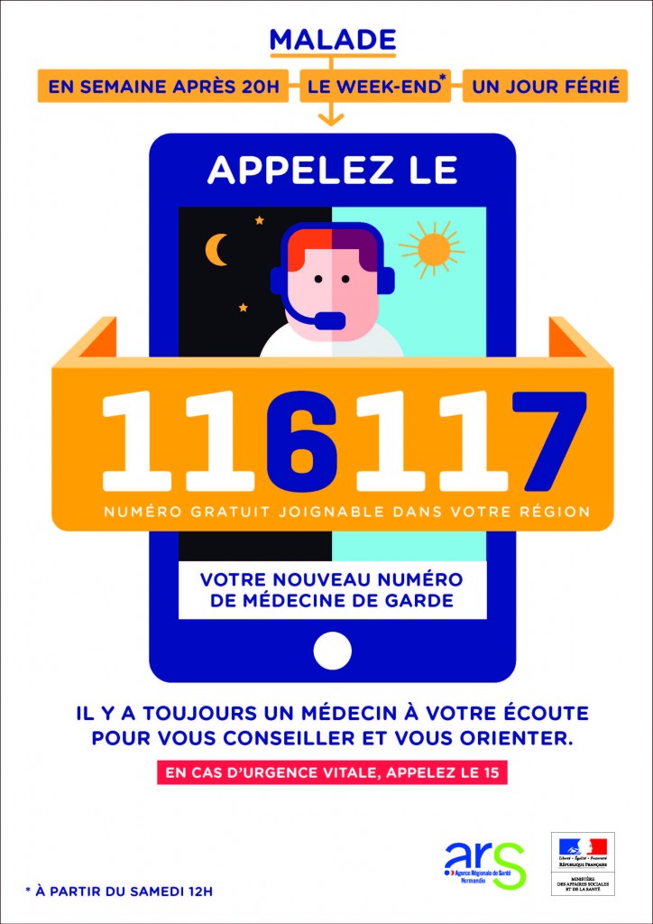 Le ministère de la Santé a lancé un nouveau numéro national de médecine de garde. Trois régions ont été désignées sites pilotes, dont la Normandie. Ce numéro vise à assurer la continuité des soins, en facilitant le parcours des usagers et en fluidifiant l’accès aux urgences. Ce numéro est à composer aux heures de fermeture des cabinets médicaux : le soir après 20h, le week-end à partir du samedi midi et les jours fériés.