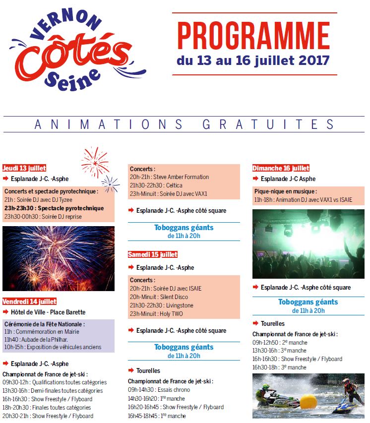 programme Vernon Côtés Seine 2017