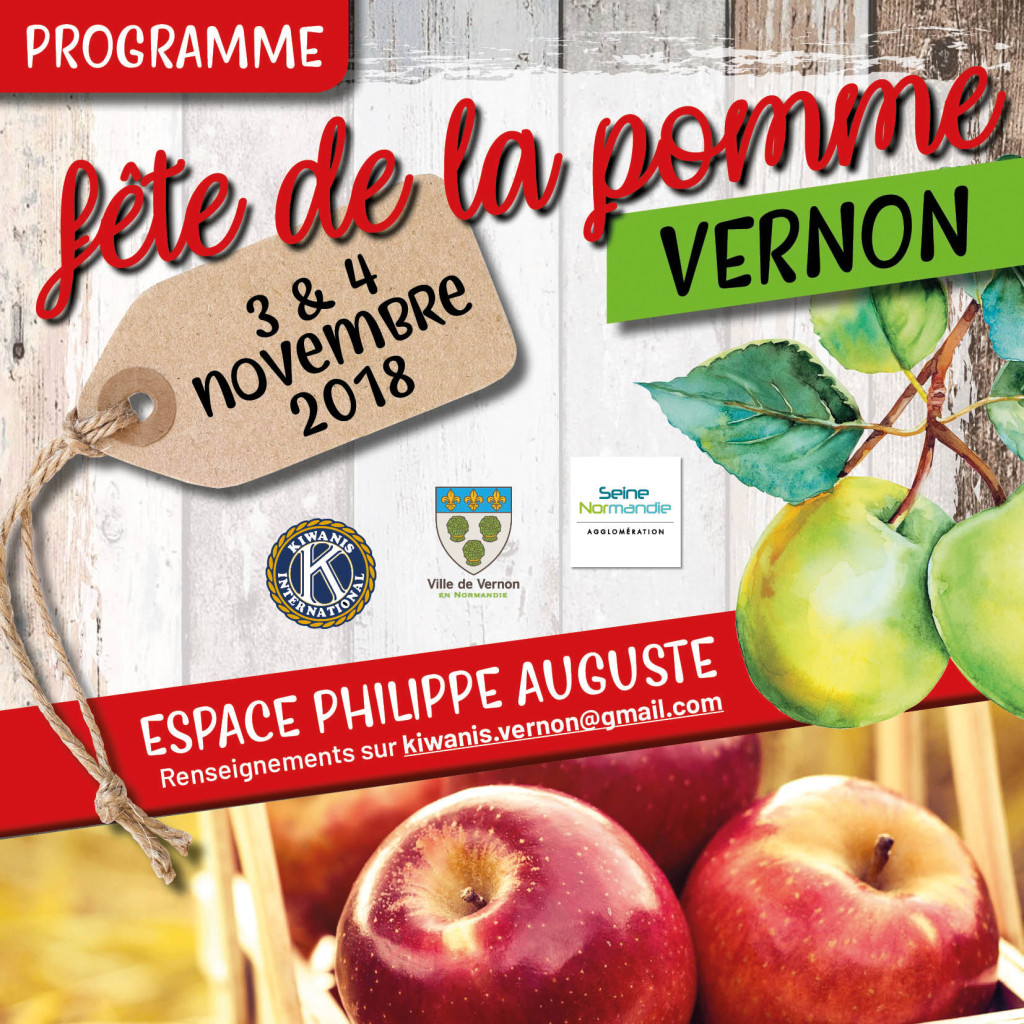 Pour la 4e fois, la section vernonnaise des Kiwanis, une association internationale de bénévoles « au service des enfants du monde » organise sa Fête de la pomme les 3 et 4 novembre prochains à l’Espace Philippe Auguste. L’entrée est gratuite.