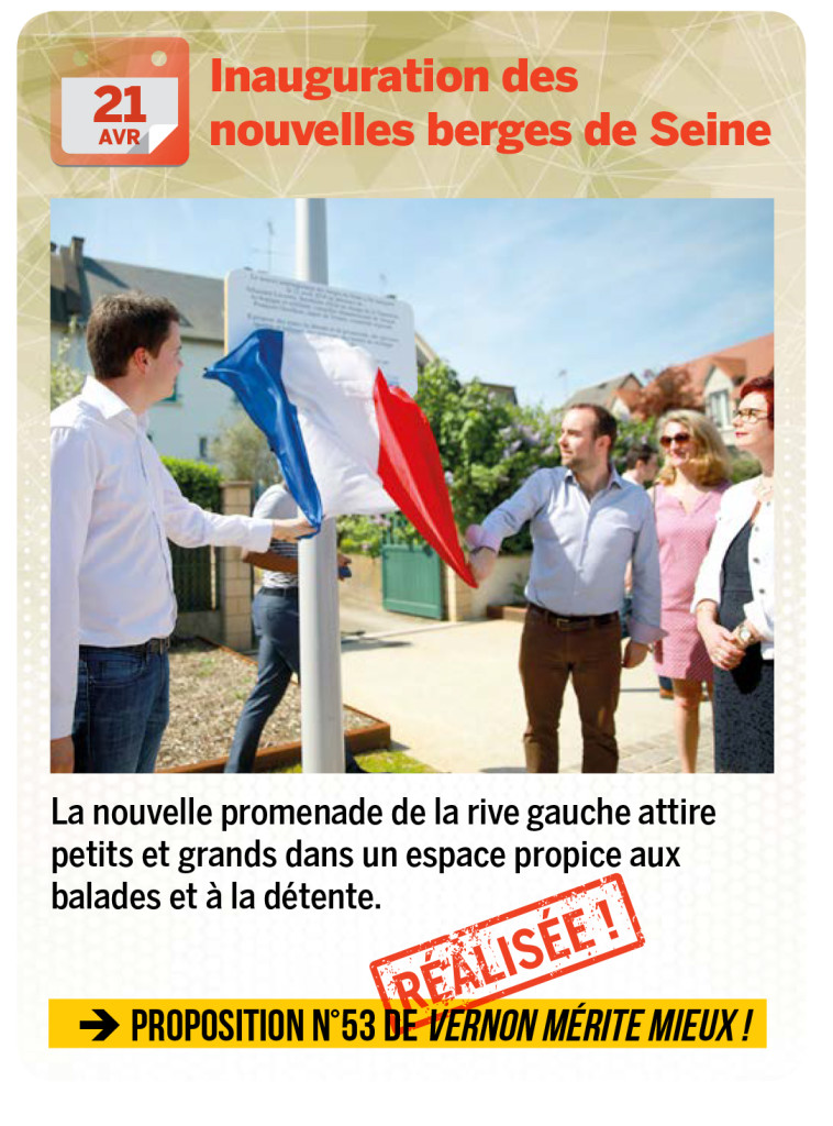 La nouvelle promenade de la rive gauche attire petits et grands dans un espace propice aux balades et à la détente.  è Proposition n°53 de Vernon mérite mieux !