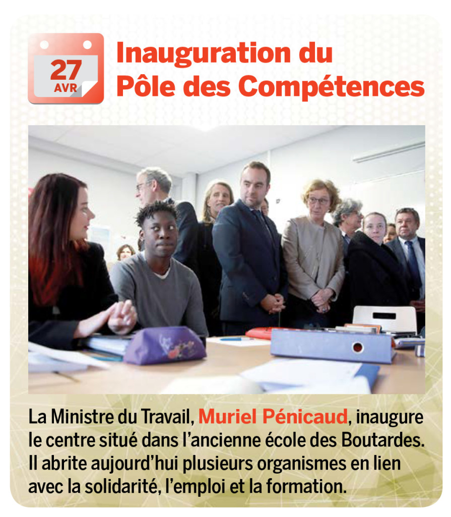 La Ministre du Travail, Muriel Pénicaud, inaugure le centre situé dans l’ancienne école des Boutardes. Il abrite aujourd’hui plusieurs organismes en lien avec la solidarité, l’emploi et la formation.