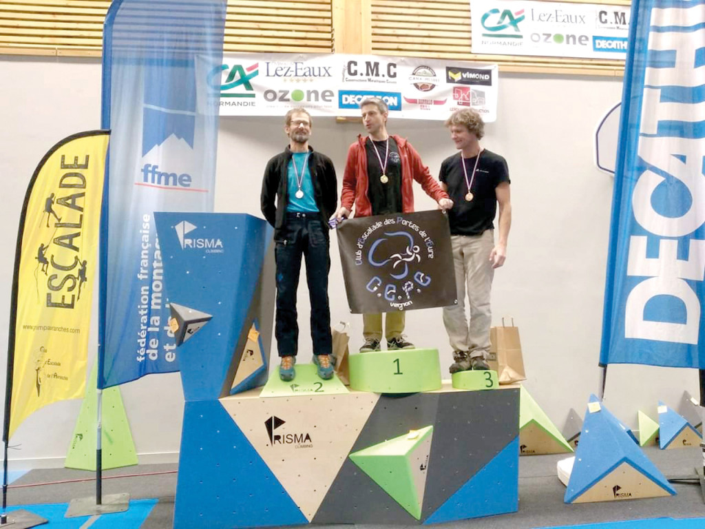 Escalade Arnaud Carzon, premier de cordée du club vernonnais