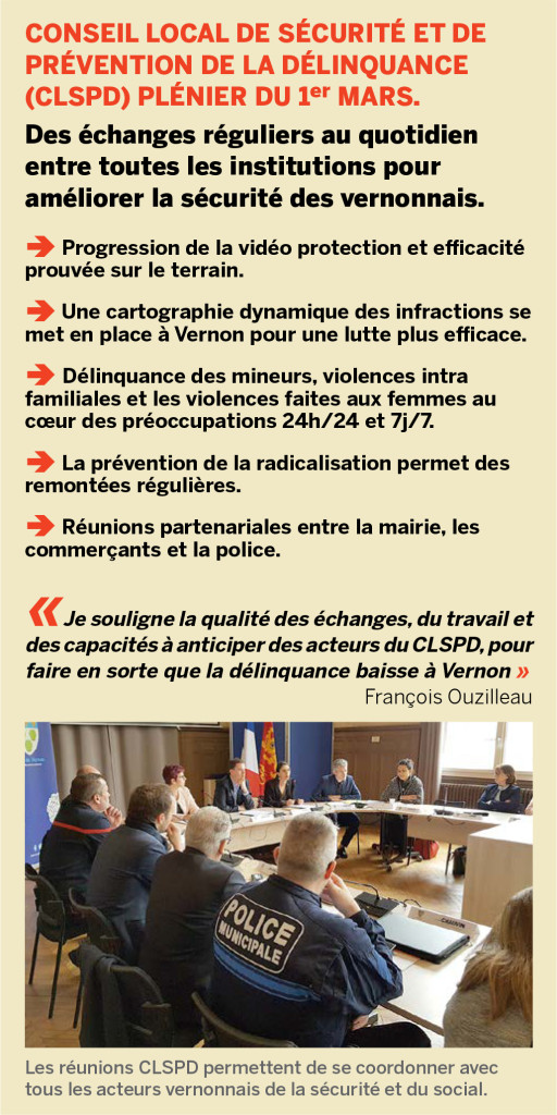 Conseil local de sécurité et de prévention de la délinquance (CLSPD) plénier du 1er mars.