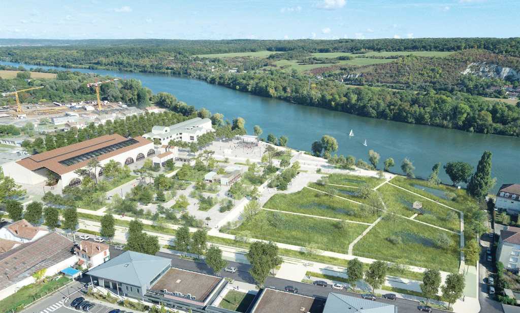 Avec ses 30 000 m², le parc de la fonderie sera un vaste espace ouvert sur la ville et le fleuve, réinscrivant Vernon dans son axe historique : la Seine.