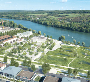 Avec ses 30 000 m², le parc de la fonderie sera un vaste espace ouvert sur la ville et le fleuve, réinscrivant Vernon dans son axe historique : la Seine.