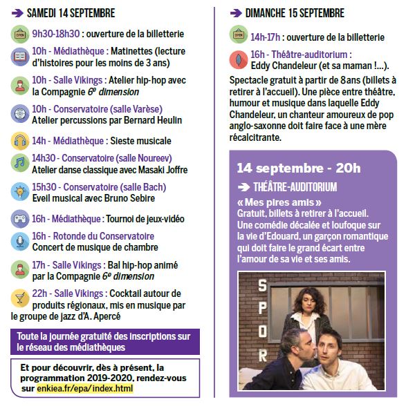 Lancement de la saison culturelle Seine Normandie Agglomération Vernon Espace Philippe Auguste Bibliosna 2019