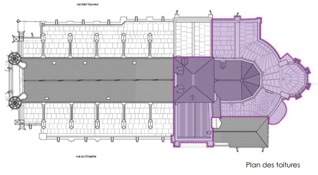 Les parties du bâtiment concernées par la phase 1.