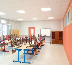 Infotravaux Ecole du Centre Rénovation Eclairage Cloisons Toussaint 2020