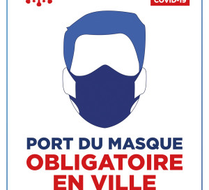 Affiche port du masque obligatoire en ville