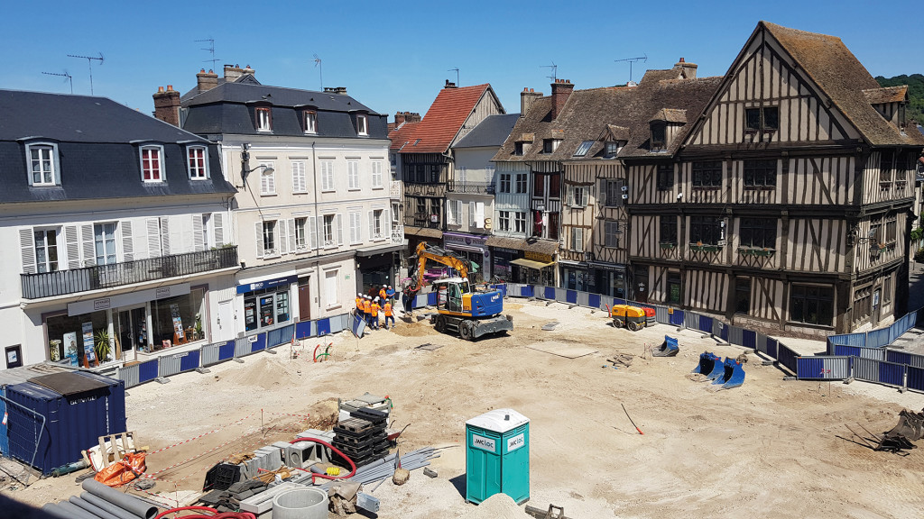 Coeur de Ville Travaux Parvis de la Mairie Place Barette
