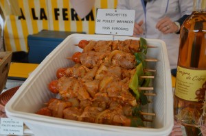 Brochettes de poulet marinées