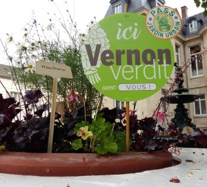 L'équipe des espaces verts de la ville a réalisé ces installations à base de palettes de bois recyclées, à l'intérieur desquelles viennent d'être plantés fleurs, plantes, fruits et légumes.