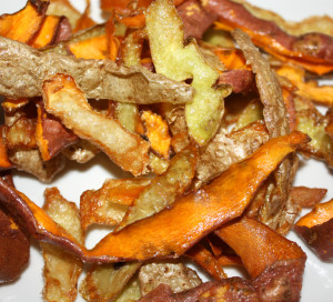 Chips d’épluchures et graines de courges grillées