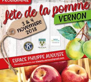 Pour la 4e fois, la section vernonnaise des Kiwanis, une association internationale de bénévoles « au service des enfants du monde » organise sa Fête de la pomme les 3 et 4 novembre prochains à l’Espace Philippe Auguste. L’entrée est gratuite.