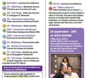 Lancement de la saison culturelle Seine Normandie Agglomération Vernon Espace Philippe Auguste Bibliosna 2019