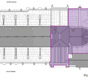 Les parties du bâtiment concernées par la phase 1.