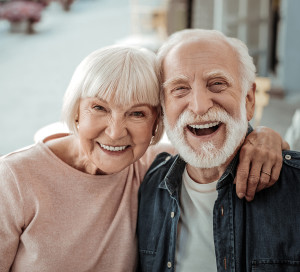 Elderly,Couple.,Joyful,Nice,Elderly,Couple,Smiling,While,Being,In