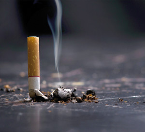 World No Tobacco Day Concept Stop Smoking.tobacco cigarette butt on the floor
