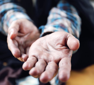Close-up,Homeless,Man,On,Walkway,Street,In,The,Capital,City,