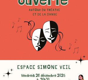 Affiche Annonce Fête de Noël Simple Illustré Rouge Beige Bleu